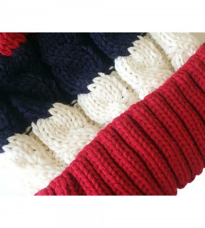 Skullies & Beanies Womens Winter Pompom Slouchy - Red White - CL18AUCLKUX $9.50