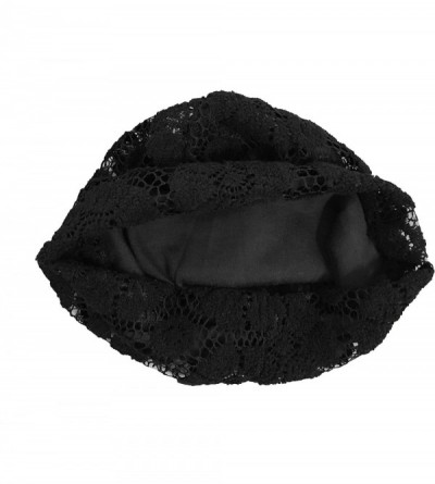Skullies & Beanies Womens Lace Chemo Beanie Hat Cap Turban for Cancer Patients - Black - CT126OWT3FR $10.81