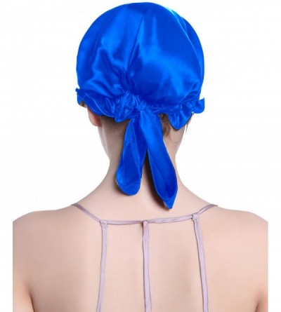 Skullies & Beanies Silk Night Cap Satin Head Cover Bonnet Hair Care - Blue 03 - C7182233M4M $10.84