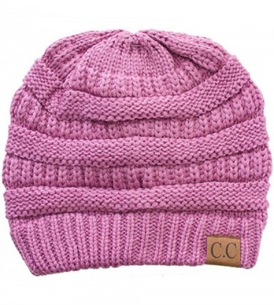 Skullies & Beanies Trendy Warm Chunky Soft Stretch Cable Knit Beanie Skull Cap Hat - New Lavender - CA185R47ZOH $7.77