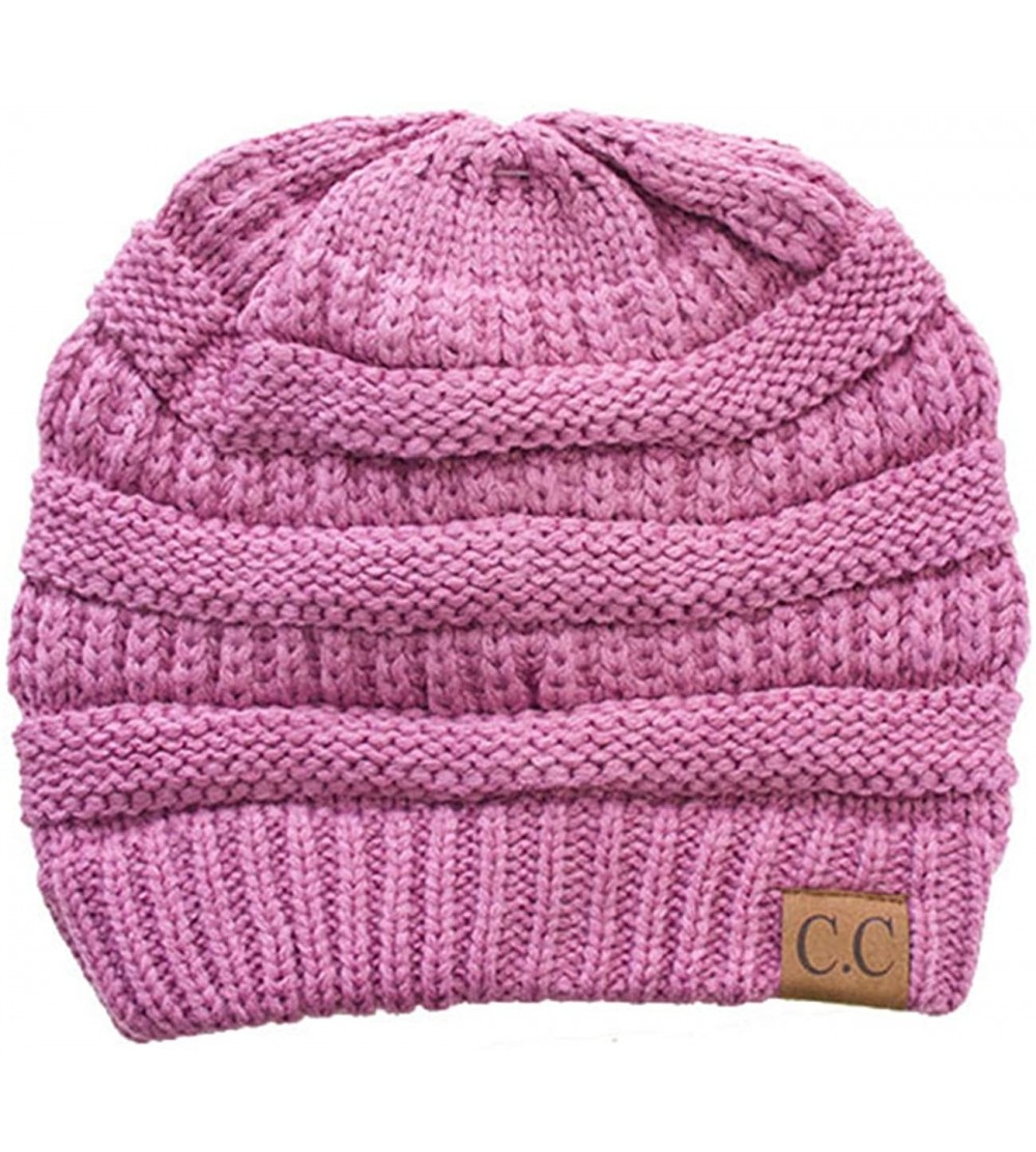 Skullies & Beanies Trendy Warm Chunky Soft Stretch Cable Knit Beanie Skull Cap Hat - New Lavender - CA185R47ZOH $7.77