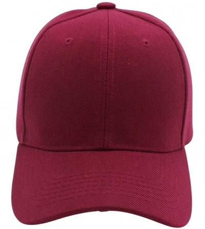 Baseball Caps Baseball Cap Men Women - Classic Adjustable Plain Hat - Burgundy - CU17YIXHIAY $7.69