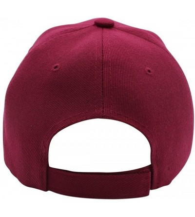Baseball Caps Baseball Cap Men Women - Classic Adjustable Plain Hat - Burgundy - CU17YIXHIAY $7.69