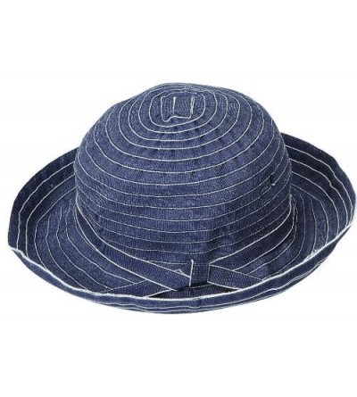 Bucket Hats Twill Travel Bucket Hat for Women - UPF 50+ UV Sun Protection (Blue Denim) - Blue Denim - CI11C8UV3KN $17.05