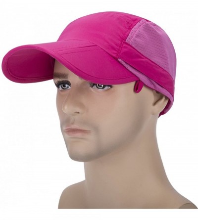 Sun Hats Sun Caps Fishing Hats UPF 50+ with Neck Flap Face Cover Sun Cap for Men Women Summer Outdoor Hat - Rose Red - CW183R...