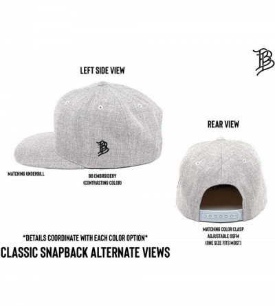 Baseball Caps 'The Old Glory' Leather Patch Classic Snapback Hat - One Size Fits All - Maroon - CN18IGO077U $26.49