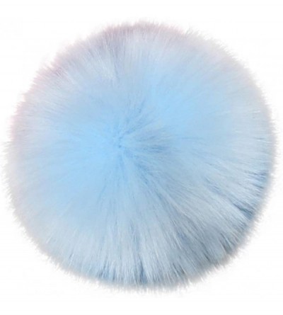Skullies & Beanies Fashion DIY Faux Fox Fur Fluffy Pompom Ball for Knitting Hat Hats (Blue) - Blue - CI189IY3KES $10.05