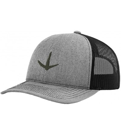 Baseball Caps Turkey Track Embroidery Design Richardson Structured Front Mesh Back Cap Heather Gray/Black - CW1879C3D2T $24.28