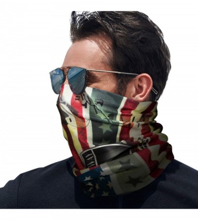 Balaclavas Bandana Cloth Face Mask Washable Face Covering Neck Gaiter Dust Mask - Us Flag -1 - CS198CZ2HWW $10.51