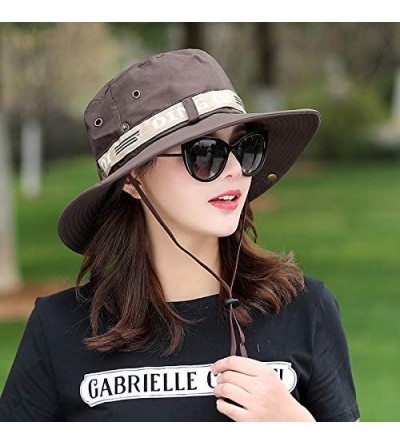 Bucket Hats Fishing Sun Boonie Hat Waterproof Summer UV Protection Safari Cap Outdoor Hunting Hat - Brown - CJ18HMKS6OL $14.28