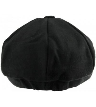 Newsboy Caps Unisex Mens Women Snap Brim Beret Newsboy Cap Tweed Winter Warm Cabbie Ivy Hat - Black - C512NDUFLL5 $21.35