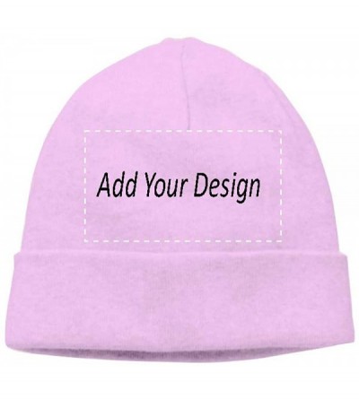 Skullies & Beanies Custom Hat Wool Cuffed Plain Beanie Warm Winter Knit Hats Skull Cap DIY Hat - Pink-2 - CL18LXWS6O0 $16.38