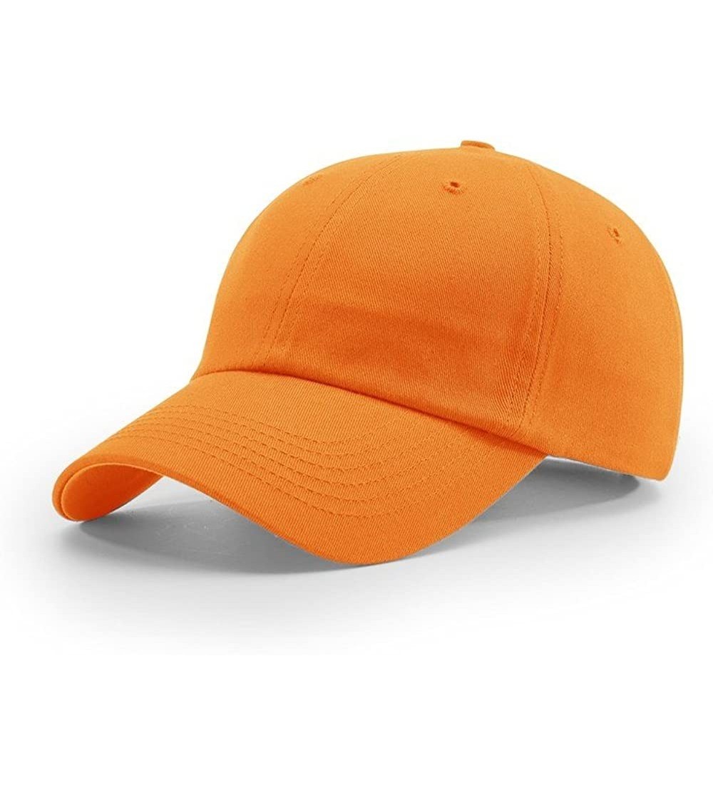 Baseball Caps R65 Unstructured Twill OSFA Baseball HAT Cap - Orange - CS186XH0R8R $10.18