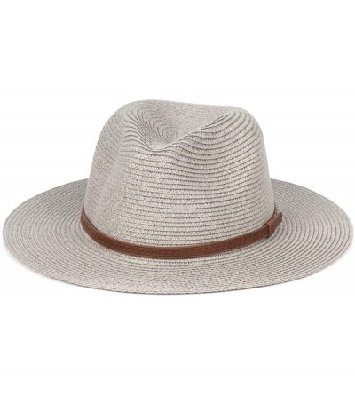 Sun Hats Womens Foldable Summer Straw Hat Beach Cap Fedora Sun Beach hat UPF50+ - Fashion Gray - C518O702LR4 $18.81
