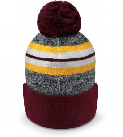 Skullies & Beanies New Pom Pom Beanies Winter Knit Hats - Bg/Gd - CG18L7XGE9K $8.03