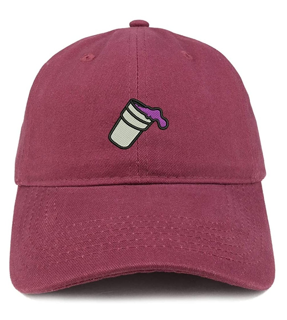 Baseball Caps Double Cup Morning Coffee Embroidered Soft Crown 100% Brushed Cotton Cap - Maroon - CO18SO0DN45 $16.27