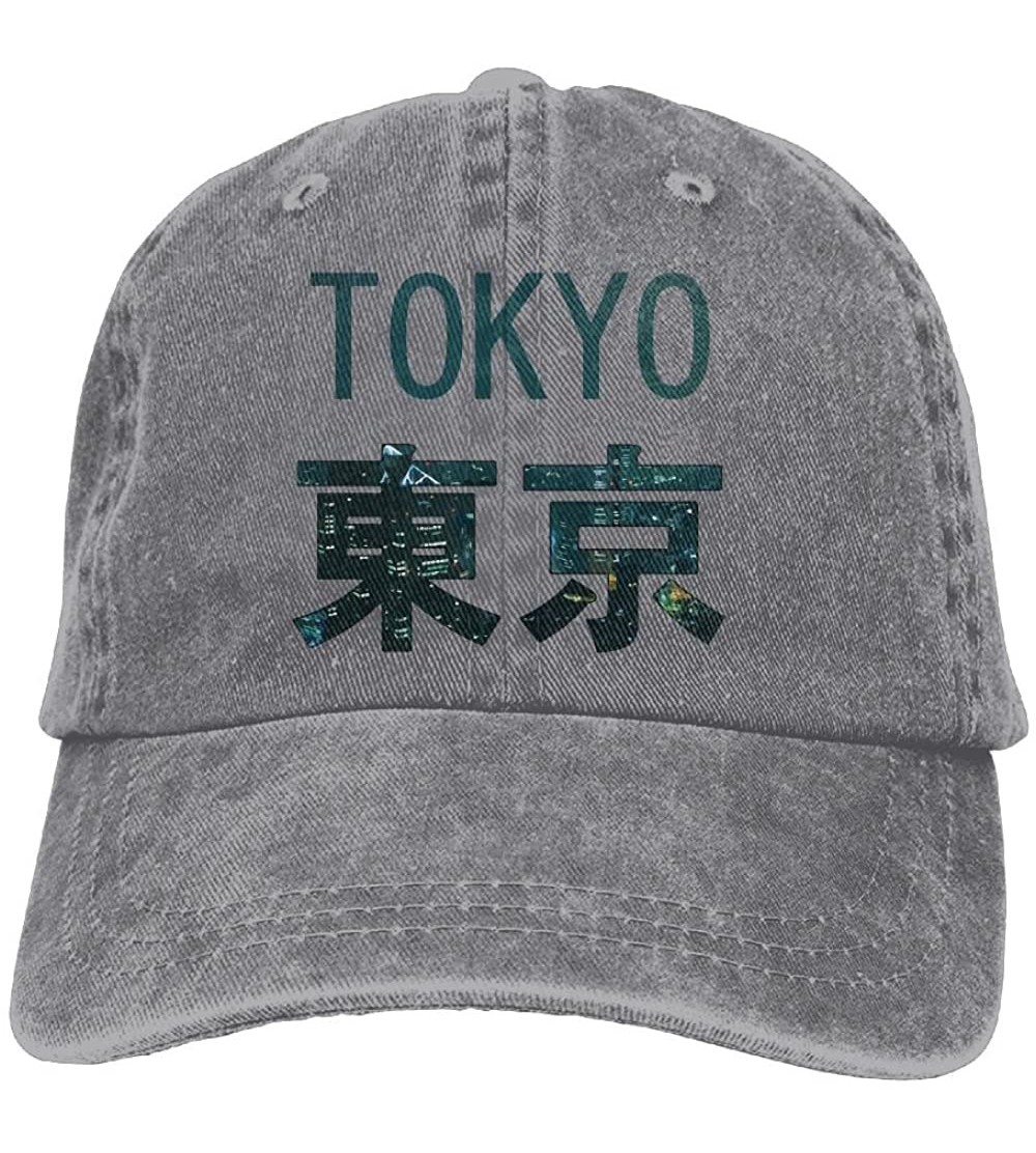 Cowboy Hats Tokyo City Beautiful Trend Printing Cowboy Hat Fashion Baseball Cap for Men and Women Black - Ash - CI18C3T55W5 $...