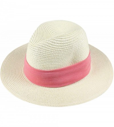 Sun Hats Women Straw Panama Hat Felt Fedora Beach Sun Hat Vintage Headband Wide Brim Straw Roll up Hat UPF 30+ - CX1947RE3UE ...