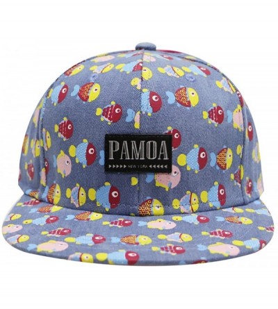 Baseball Caps Pamoa Pmcf620 Fish Pattern Snapback Caps - Blue - C1124HUQJ73 $15.39