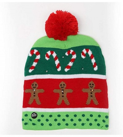 Skullies & Beanies Women Men Crochet Knitted Ball Stripe Stars Winter Warm Beanie Hat Ski Cap - Red - CM18LH805Y5 $11.94