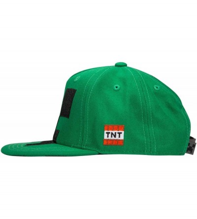 Baseball Caps Minecraft Creeper Mob Snapback Baseball Hat- Green- One Size - C3185UW5UL5 $31.11