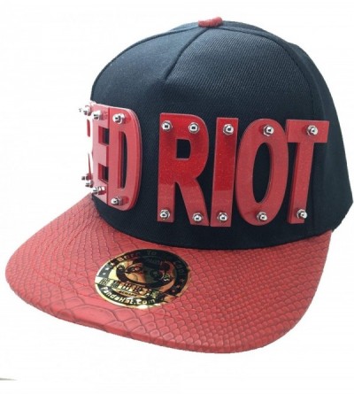 Baseball Caps RED RIOT HAT in Black with RED Brim - Red - CQ18H6CW4QC $31.63