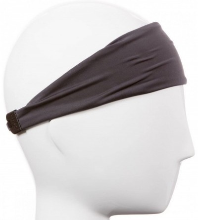 Headbands Xflex Crushed Adjustable & Stretchy Wide Softball Headbands for Women & Girls - Lightweight Crushed Dark Grey - C51...