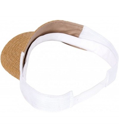 Baseball Caps Straw Summer Sun Visor Hat Cap - Khaki/White - C1185DRCECZ $9.04