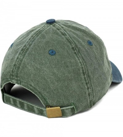 Baseball Caps Low Profile Unstructured Pigment Dyed Two Tone Baseball Cap - Olive Navy - C318KQYLM3I $11.14