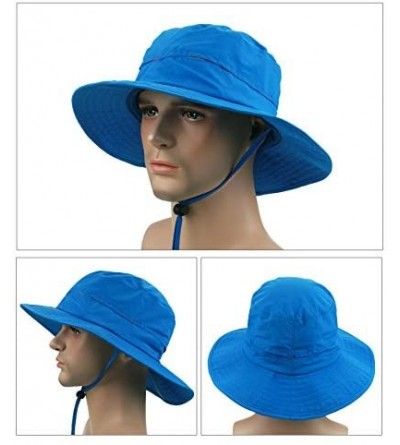 Sun Hats Crazy Cart Mens Womens Wide Brim Caps Quick-Dry UPF50+ - Af-blue - C712FZ8H20J $11.29