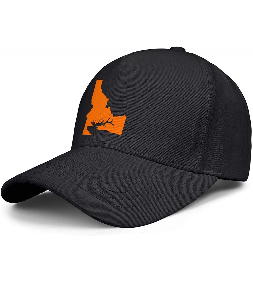 Baseball Caps Baseball Cap Idaho State Elk Hunting Snapbacks Truker Hats Unisex Adjustable Fashion Cap - Black-3 - CW194EQ7Y7...