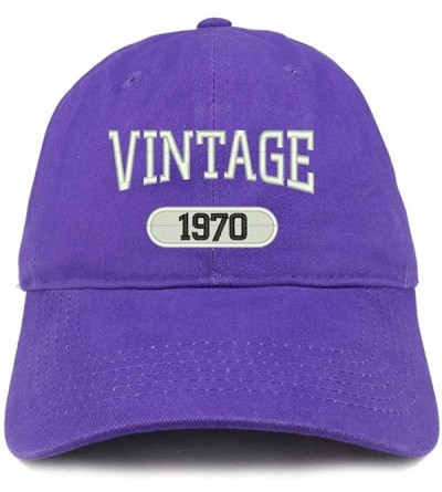 Baseball Caps Vintage 1970 Embroidered 50th Birthday Relaxed Fitting Cotton Cap - Purple - CN180ZKDEAR $38.88