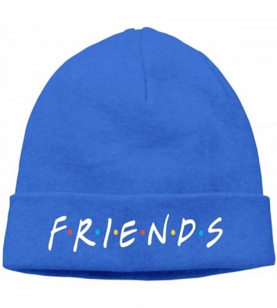 Skullies & Beanies Mens Beanie Hat Winter Warm Skull Cap Friends TV Show Logo - Blue - CJ18MHCKTNL $17.40