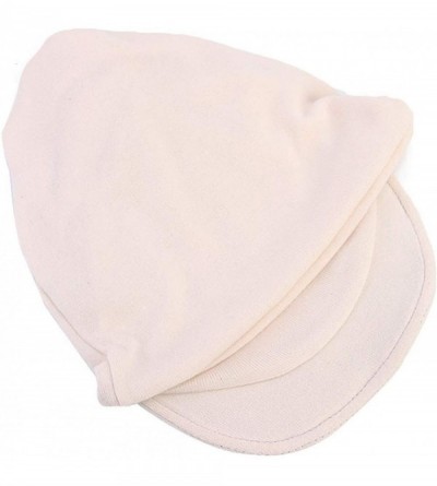 Newsboy Caps Visor Ponytail Beanie Baggy Slouchy Tail Cotton Skullcap Warm Headscarf Winter Hat - Basic-beige - CN18NRYKLMC $...