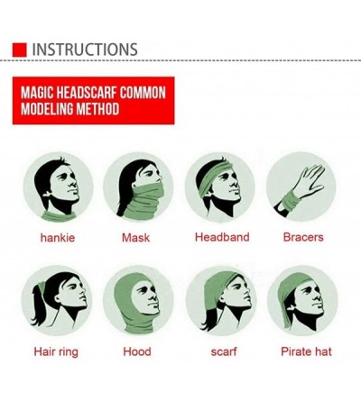 Headbands Fashion Face Mask Bandanas Sports & Casual Headwear Seamless Neck Gaiter- Headwrap- Balaclava- Helmet Liner - CM197...