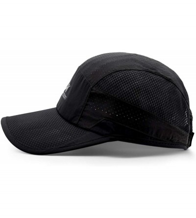 Sun Hats Sun Visor Hats Lightweight Cooling Sports Hat UV Protection Ultra Thin Breathable Baseball Hats - Black - C418TO50W2...