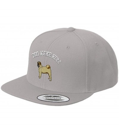 Baseball Caps Custom Snapback Baseball Hat Pug A Embroidery Dog Name Acrylic Cap Snaps - Silver - C618QUQ5ZKM $18.33