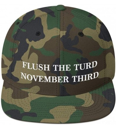 Baseball Caps Flush The Turd November Third Hat (Embroidered Wool Blend Cap) Anti Donald Trump - Green Camo - CB18XURE7GR $20.65