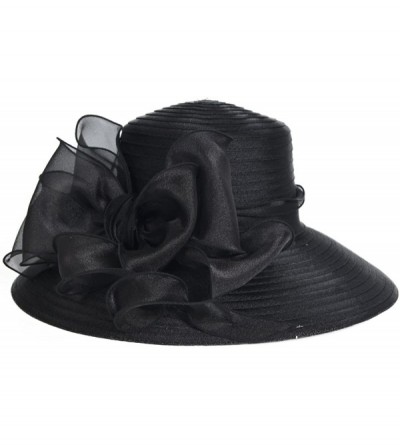 Sun Hats Lightweight Kentucky Derby Church Dress Wedding Hat S052 - S062-black - C112CEWPNX7 $22.14