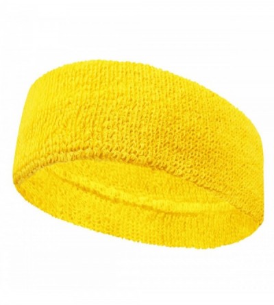 Headbands 3 inch wide headband for fashion spa sports use- BRIGHT YELLOW (1 Piece) - BRIGHT YELLOW - CK11HI1F4VL $7.82