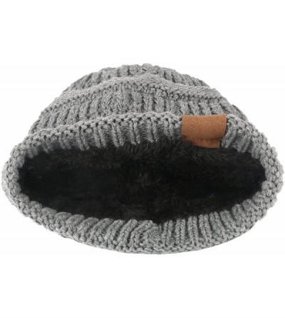 Skullies & Beanies Mens Womens Winter Cable Knit Slouchy Beanie Skully Cap Hat - Gray - C61875MIG6N $9.28