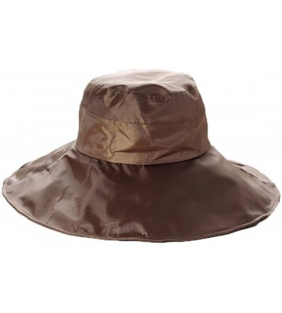 Rain Hats Fishing Rain Hat for Men Women Wide Brim UV Protection Boonie Hat Outdoor Safari Cap - Brown - CA1843ZNGXH $26.55