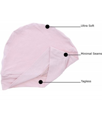 Skullies & Beanies Womens Soft Sleep Cap Comfy Cancer Hat with Rhinestone Swirly Chain Applique - Light Pink - CL189SWEWWC $1...
