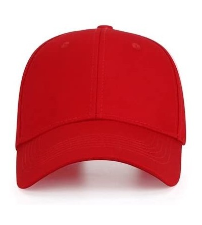 Baseball Caps Men Women Sports Hat Add Your Personalized Design Adjustable Baseball Caps - Red - CK18G46NAHZ $12.22