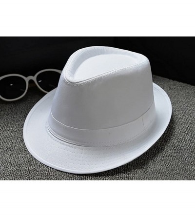 Fedoras Men's Fedora Hat Classical Felt Jazz Cap Brim Costume Party Headwear - Grey - CO187M268Z6 $12.81