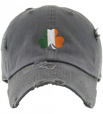 Baseball Caps Irish Shamrock Vintage Baseball Cap Embroidered Cotton Adjustable Distressed Dad Hat - Dark Grey - CN1924W6ASS ...