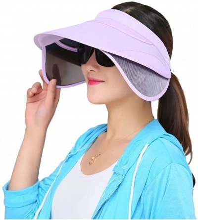 Sun Hats Womens Sun Hats with Retractable Visor Wide Brim Plastic Sun Visor UV Protection Summer Beach Fishing Hat Cap - CC18...