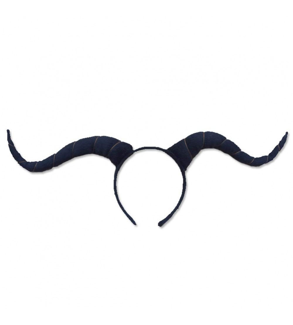 Headbands Ram Horns Headband - Cosplay Horns - Costume Horns - Goat Horns - Antelope Horns - Black - Black - C418WMTISOL $15.98