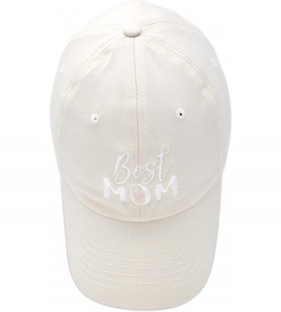 Baseball Caps Best Mom Baseball Cap Womens Dad Hats Adjustable Mothers Day Hat - Beige - CF18D6ROCKI $9.97