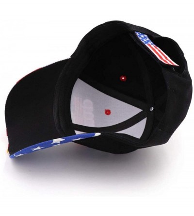 Baseball Caps Camouflage Baseball Snapback President Embroidery - Black and Blue and Red - CP18UW6YYGM $7.80